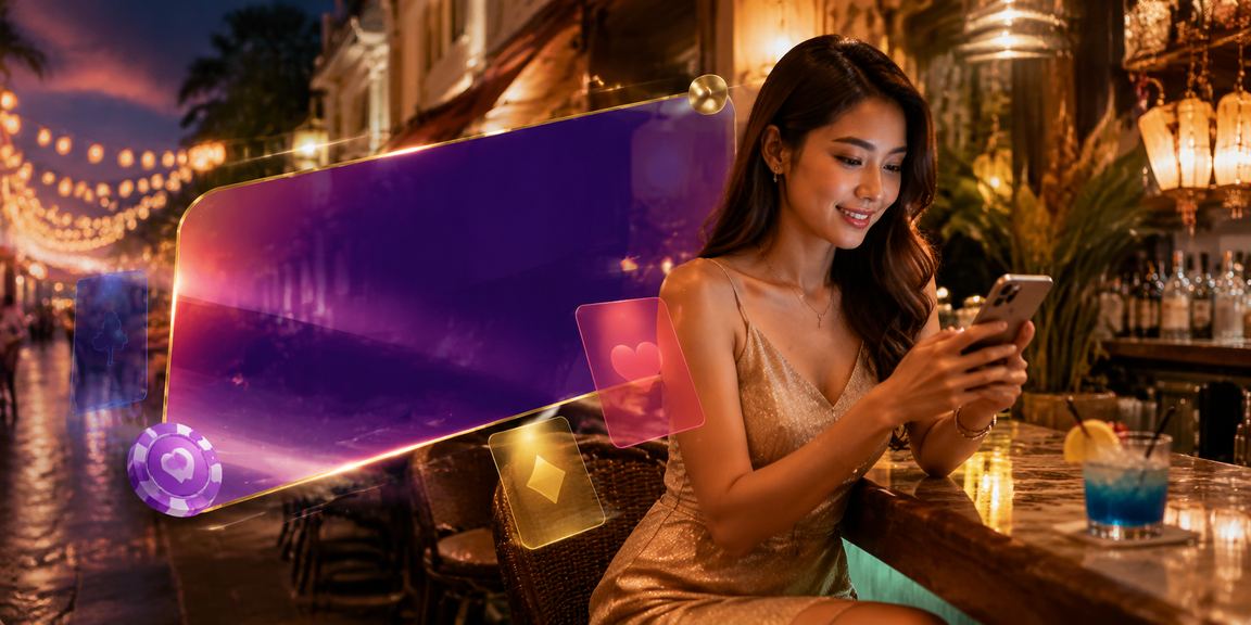 Pengguna bermain kasino dalam talian melalui telefon pintar di Ipoh Malaysia